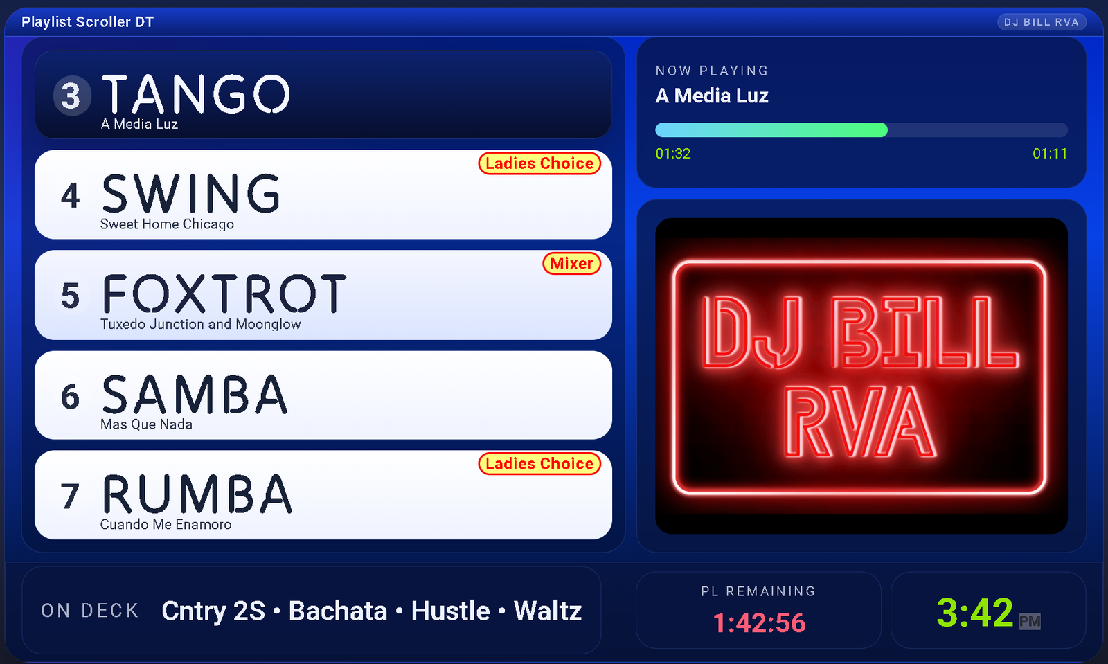 DJ Bill's Playlist Scroller screenshot